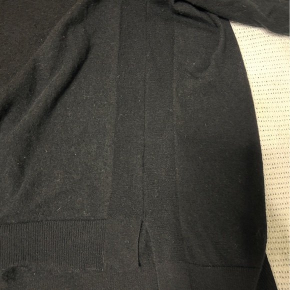 Cynthia Rowley Sweater Women’s Size XL Black Extra Fine Merino Wool Lightweight - Picture 5 of 8